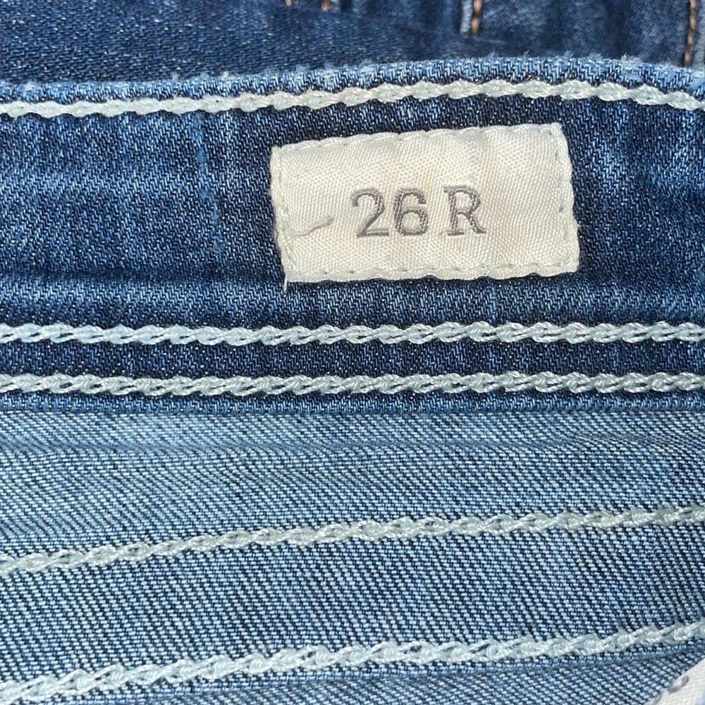 BKE denim Stella distressed jeans bootcut size 26x31 1/2 lighter western country - Picture 8 of 11